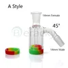 New 14mm 18mm Male Female Glass Ash Catcher With 10ML Silicone Container Reclaimer Ashcatchers For Quartz Banger Glass Water Bongs Dab Rigs