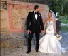 Gorgeous Sparkly Mermaid Bröllopsklänningar Sweetheart Satin Crystal Beaded Bridal Gowns Arabic Plus Size Bröllopsklänning