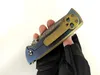 Custom Chaves Redencion 228 Folding Knife Beautiful Damascus Blade Five Hole Anodized Titanium Handles Outdoor Tactical Knives Camping Pocket EDC Hunting Tools