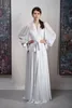 2020 Chiffon Wedding roupões V-neck fita manga comprida Trem da varredura Housewear Noite Vestido Para Mulheres dama de Banho Pijamas