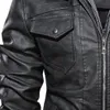 JAYCOSIN Men's Autumn Winter Vintage Zipper Hoodie Pure Color durable Imitation Leather Coat Bomber&Baseball Jacket Men AUG 27