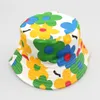 Ins 30 style dzieci letnie czapki chłopcy dziewczęta bawełniana czapka kubełko kapelusz swobodny kwiat Słońce nadrukowany basen płótno rybak rybacki Baby K7195311