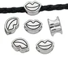 100pcs Antique Silver Plated alloy Lips Spacer Loose Beads Jewelry Making Bracelet Jewelry Accessories Handmade Craft