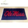 NCAA Ole Miss Rebels 3 * 5ft (90cm * 150cm) 폴리 에스터 플래그 배너 장식 비행 홈 가든 플래그 축제 선물