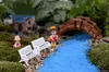 Mini Garden Ornament Miniature Park Seat Bench 2pcs Craft Fairy Dollhouse Decor DIY sand table model material