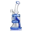 Blue Bong Dab Rig Pipe à eau en verre Narguilé Bubbler Rose Recycler Oil Rigs 14mm Banger Heady Percolator pour fumer Accessoires Dabs