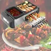 Gaopinzhimultifunktionell elektrisk griddle Hot Pot Grillgrill Allt i en maskin Hushålls elecitrc BBQ-ugn