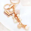 Heart Love Key Rings Jewelry Rhinestone Keychains Chain Fashion Design Bead Ball Pendant Bag Charms Metal Car Keyring Holder Gifts247e