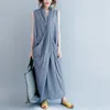 Fashion-Dress Oversized Dress Women Ärmlös Deep V Neck Long Vestidos Casual Solid Fickor Sommar Sundress Womens Klänningar