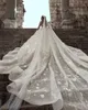 2023 Arabic Crystal Wedding Dresses Tulle Ball Gown Sheer Long Sleeve Beach Bridal Gowns Chapel Train Custom Made