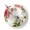 3 -stycken Bone China Tea Cup och Saucer Set med sked Porslinguld Rimmat kaffetecup 200 ml200q