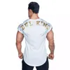 벌크 인쇄 된 망 디자이너 Tshirts 운동 의류 여름 남성 보디 빌드 크루 넥 티셔츠 체육관 피트니스 스포츠 탑스