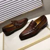 FELIX CHU Casual Business mannen Dress Schoenen Echt Leer Krokodil Print Bruin Party Bruiloft Heren Loafers Met Dubbele gespen