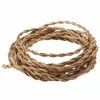 Vintage 2 Core 0.75mm rope Multicolor Twist Braided Fabric Cloth Cable Wire flexible Electric Lighting Cord For Pendant Light