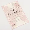 50 st 250g svart Bourgogne Ivory Pink Paper 5x7 Laser Cut Wedding Invitations Card Greating bjuda in fickan inget höljes323H5486887