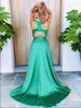 2020 modeontwerper korte jumpsuits prom pageant jurken juweel unieke open rug groen elegante avond formele jurk ogstuff bruidsmeisje