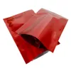 Glansig 12 * 18cm 100st Red Open Top Aluminium Folie Förpackningsväska Värme Tätning Dry Fruit Mylar Packing Pouches Craft Packs Pack Store