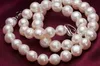 Collar de perlas perlas naturales de agua dulce casi redondas 10-11 perlas grandes genuinas para mujeres