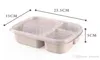 Student Lunch Box 3 grid Wheat Straw Biodegradable Microwave Bento Boxs kids Food Storage Box school foods containers with lid dc695