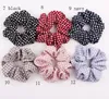 Kvinnor Tjej Scrunchie Stripe Dot Plaid Gingham Elastisk Headband Hair Tie Tillbehör Ponytailhållare Hårbanan Scrunchy Headwear 50pcs 1203a