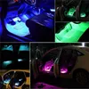 자동 인테리어 LED 분위기 빛 4in1 12V 자동차 인테리어 블루 / RGB LED 분위기 조명 자동차 바닥 장식 램프
