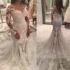 2020 Vintage Spitze Meerjungfrau Brautkleider 2019 Robe de Mariee Arabisch Langarm Sheer Illusion Brautkleider Heißer Verkauf