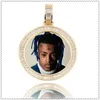 Photo personnalisée pendentif rond colliers pour hommes femmes hip hop designer bling diamant image pendentifs ami famille bijoux amour cadeau