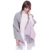 Wholesale-New high quality double-sided solid color wool scarf ladies cashmere shawl men plain cashmere shawl blanket