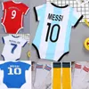 Baby Soccer Jerseys Romper Kids Football Socks Girls Boys Ropa Monos de algodón Jumpsuits Infant Rampers Niños Niños Boutique 0-3 BB051