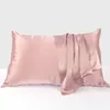 19Momme 100% seda caja de almohada con cremallera tipo estilo simple textura Class6a alto conteo y alta densidad de fibra natural de fibra almohada Juego de ropa de cama