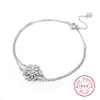 Marke 100% Solide 925 Sterling Silber Schneeflocke Armband Armreif Luxus Hochzeit Schmuck für Frauen Schönes mädchen Geschenk