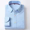 E-Baihui New Mens Långärmad Solid Oxford Dress Shirt Stripe Högkvalitativ Man Casual Regular-Fit Tops Button Down T Shirts L676