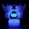 حار أسلوب بيغاسوس سلسلة الإبداعي 3D LED مصباح الليل هدية مصباح البصرية بقيادة أضواء الليل
