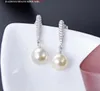 Partihandel-New Pearl Crystal Örhängen Candy Ball Gold Plated Crown Stud Earings Tillbehör Bröllop Smycken för Kvinnor