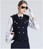 Chinesische Marine Seefrau Uniform Frau Kapitän Schulter Seal Standard Uniform Cosplay KTV Bar Weste + Hemd + Hose Diener Arbeitskleidung