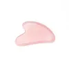 Rose Quartz Jade Guasha Board Pink Natural Stone Scriper Clank Gua sha أدوات للوجه للوجه الخلفي لضغط الوخز بالإبر therap1938228