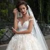 Vintage Turkije Plus Size Full Lace Baljurk Trouwjurk Bruidsjurken Off Schouder Prinses Libanon Juweel Hals Arabische Bruid Jurken