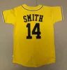 رجالي رخيصة الأمير الطازج من Bel-Air Academy Baseball # 14 Will Smith Jerseys الأصفر مخيط الحجم S-3XL