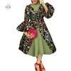 女性のための秋のアフリカのドレス女性Dashikiフレアスリーブアフリカの服バジンリッチーワックスプリント衣服Wy4544