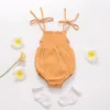 Designer Designer Designer Dziecko Lato Bawełniane Oddychające Szelki Kombinezony Niemowlę Dziewczyna Chłopcy Solidna Kolor Sling Romper Toddler Climb Garnitur BYP272