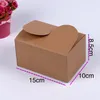 200 x caja de galletas de papel Kraft blanco/Kraft/negro Retro Vintage, caja de regalo de embalaje de recuerdo de boda para fiesta de cumpleaños DIY 15*10*8,5 cm