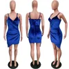 Party Dress Women Sexy Velvet Bodycon Nightdress Backless V-Neck Midi Charm Irregularity Hem Royal Blue Elegant Ladies Vestidos