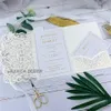 Ivory Customizable Laser Cut Trifold Wedding Invitation Invites With Respond Card And Envelope Invite for Wedding Birthday6335530