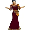 جديد طباعة زين زهرة فساتين طويلة vestidos التقليدية الأفريقية الملابس بازان ريتش المرقعة فساتين للنساء WY2920