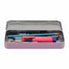 승화 금속 빈 연필 상자 상자 핫 전송 인쇄 빈 소모품 두 가지 색상 핑크 빨강 분홍색 파랑