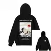 Japansk broderi rolig kattvåg tryckta fleece hoodies mode trend vinter japan stil hip hop casual sweatshirts streetwear