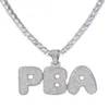 A-Z conhecido feito sob encomenda Letters Nome Colares Charme Pendant Para Homens Mulheres Gold Silver Cor Cubic Zirconia com presentes Cadeia Rope