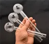 Tamanho grande 20CM Comprimento 50mm Bola Pyrex Queimador de óleo Cachimbo de vidro transparente Queimador de óleo Água Cachimbos de mão Acessórios para fumar