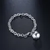 Classic Bracelets Drop Ball Hollow Five-pointed Star Silver Plated Bangles 925 Silver Charm Bracelet For Unisex Jewelry Party Gift POTALA043