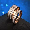 Anel de Aço Inoxidável Rosa Diamante Diamante Zircon Casal Anéis de Casamento Bandas Mulheres Homens Fashion Will e Sandy Drop Ship